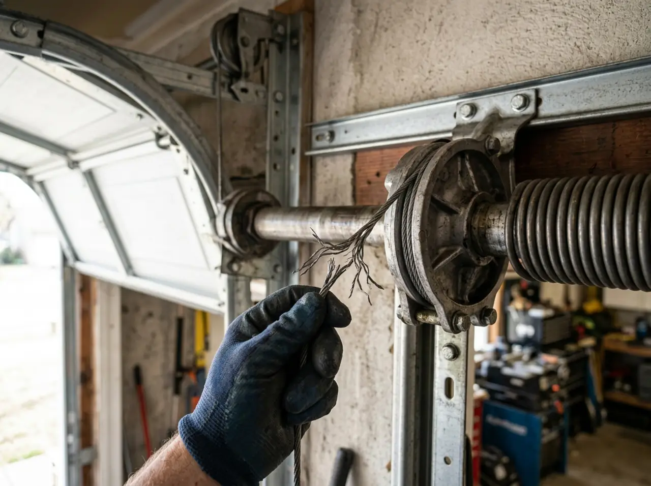 Garage door cable repair in Perth